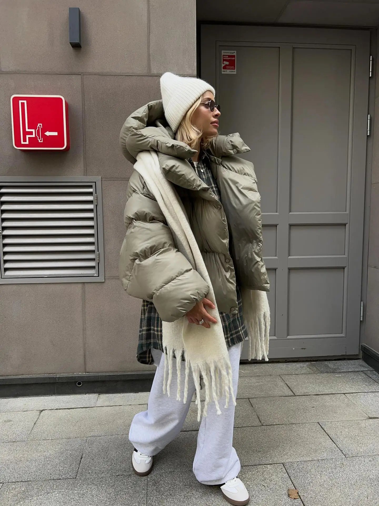 Back View of Azelina Oversized Jacket