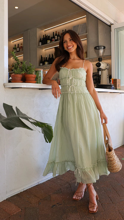 Grace - Ruffle Tie-Front Top & Maxi Skirt Set