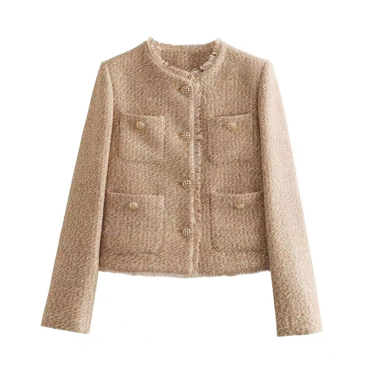 Close-Up of Jacket Buttons and Styling