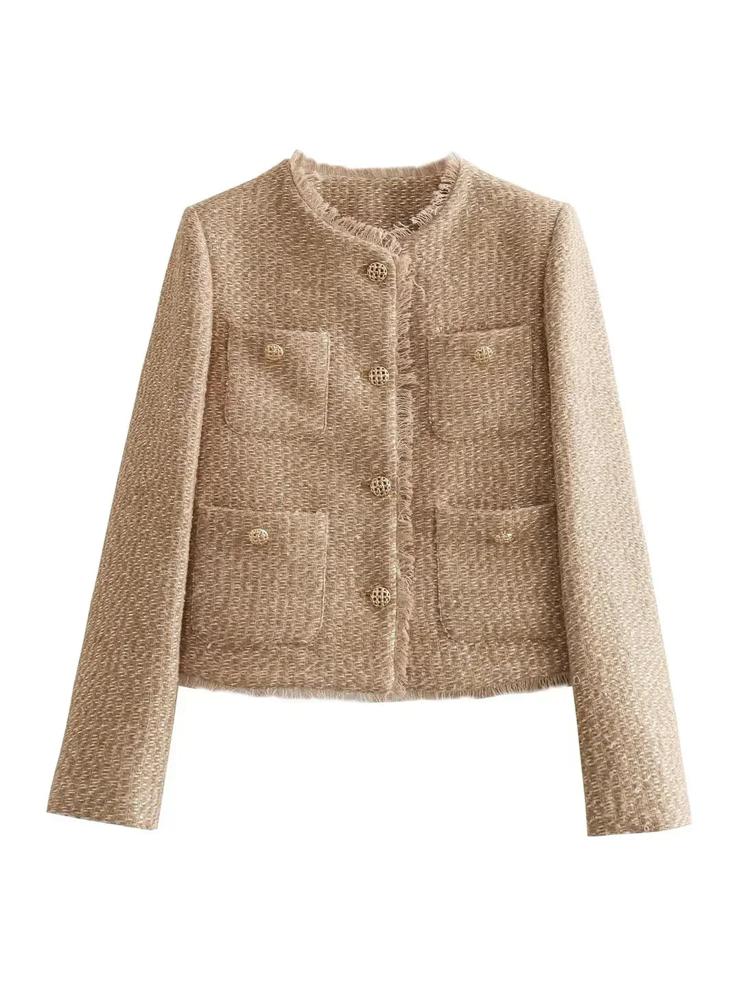 Model Wearing Anne Fleur Tweed Jacket