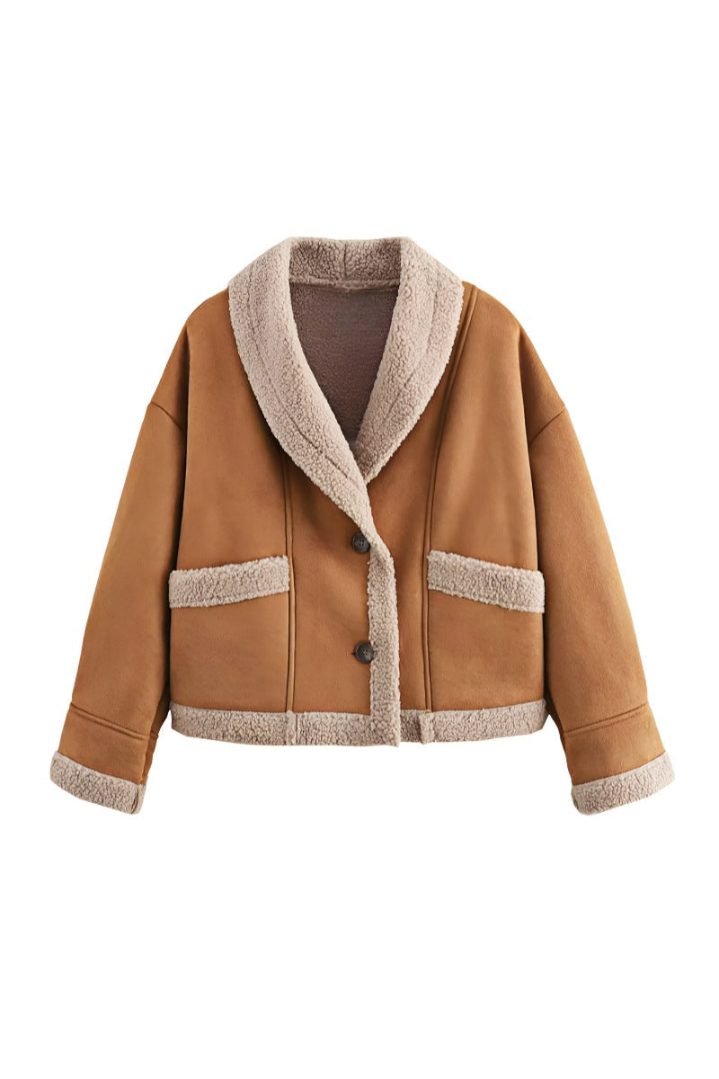 Close-Up of Contrast Collar on Anoura Jacket
