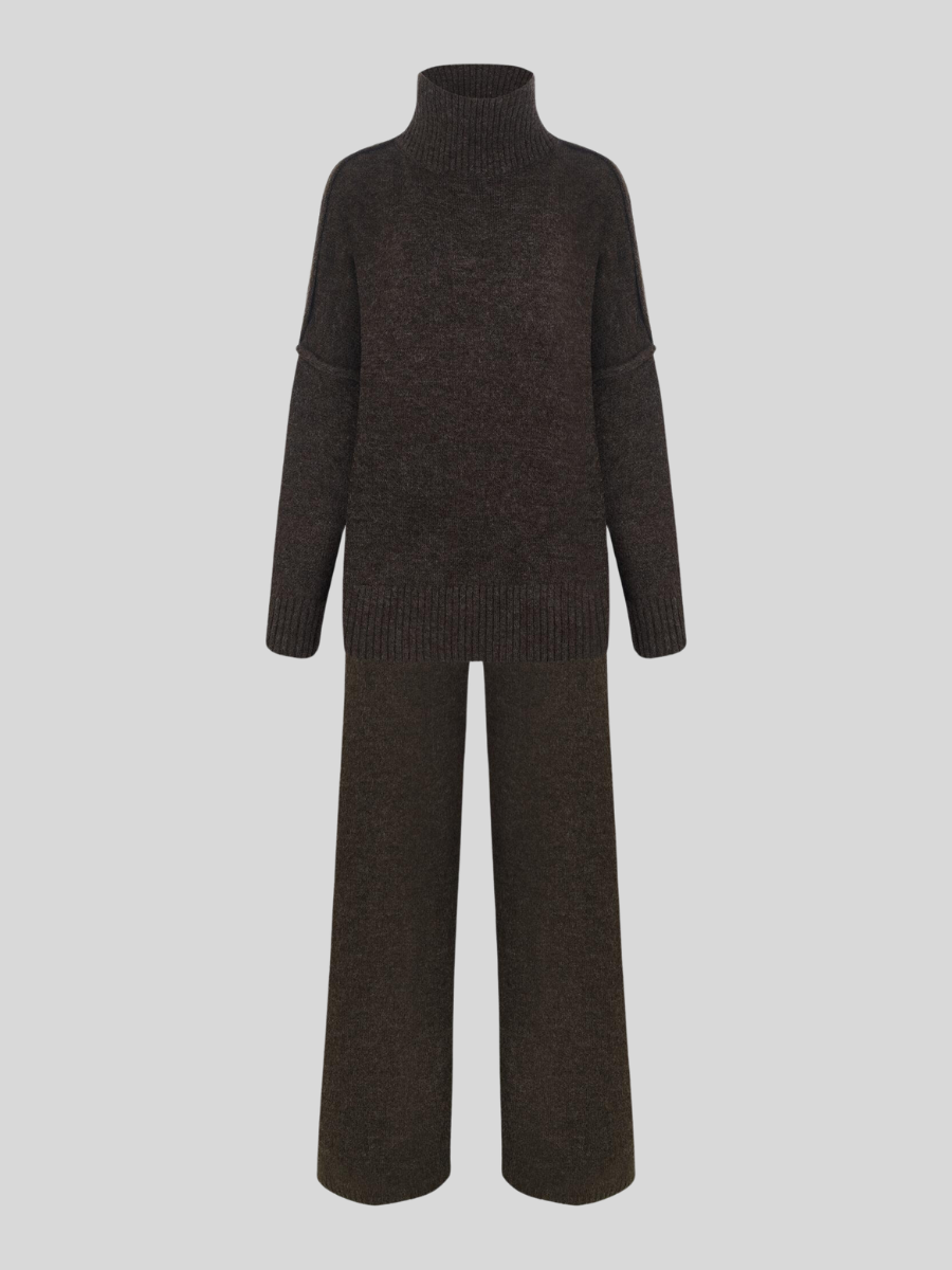Flat Lay of Aryndel Oversized Turtle-Neck Set