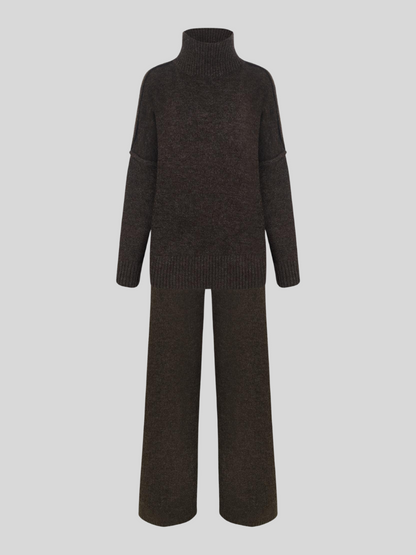 Flat Lay of Aryndel Oversized Turtle-Neck Set