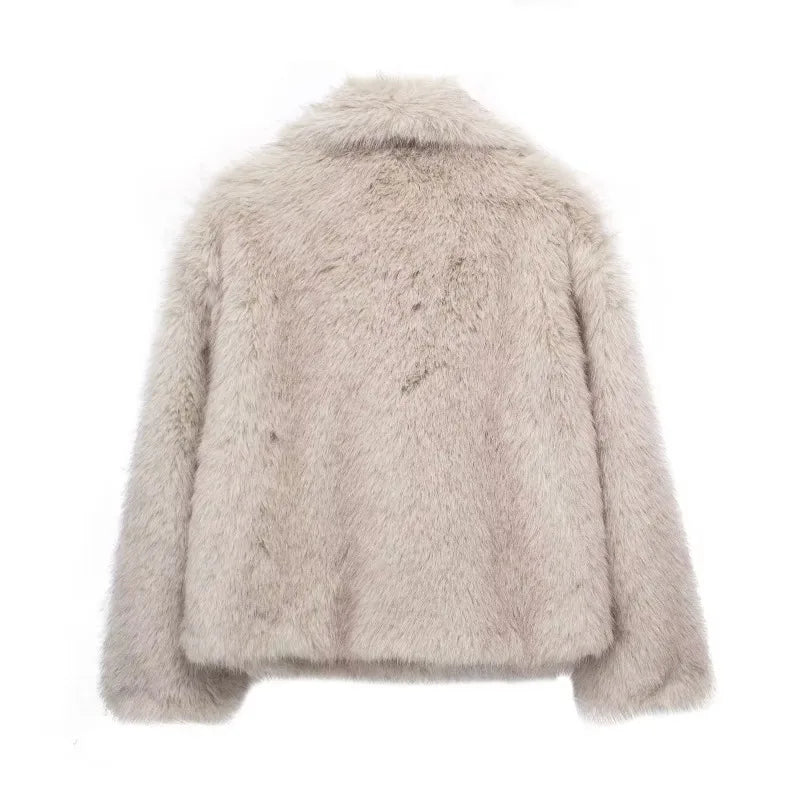 Back View of Auralis Sleek Fur Jacket