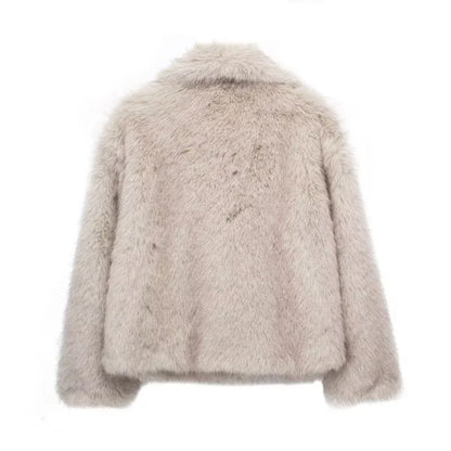 Back View of Auralis Sleek Fur Jacket