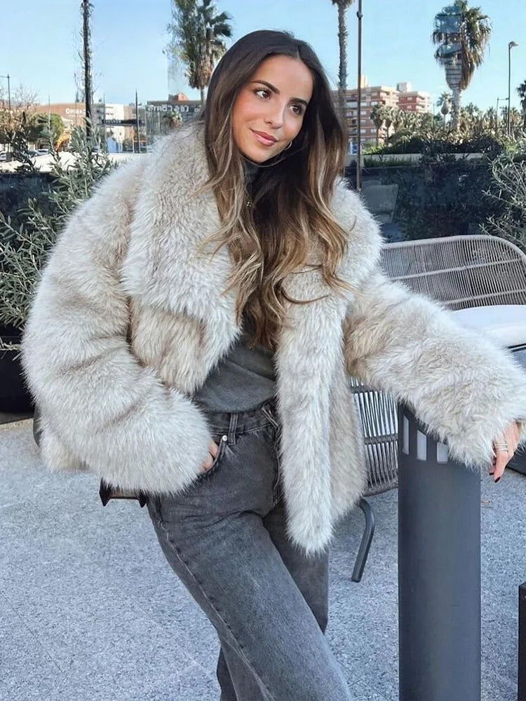 Auralis Sleek Fur Jacket Front View