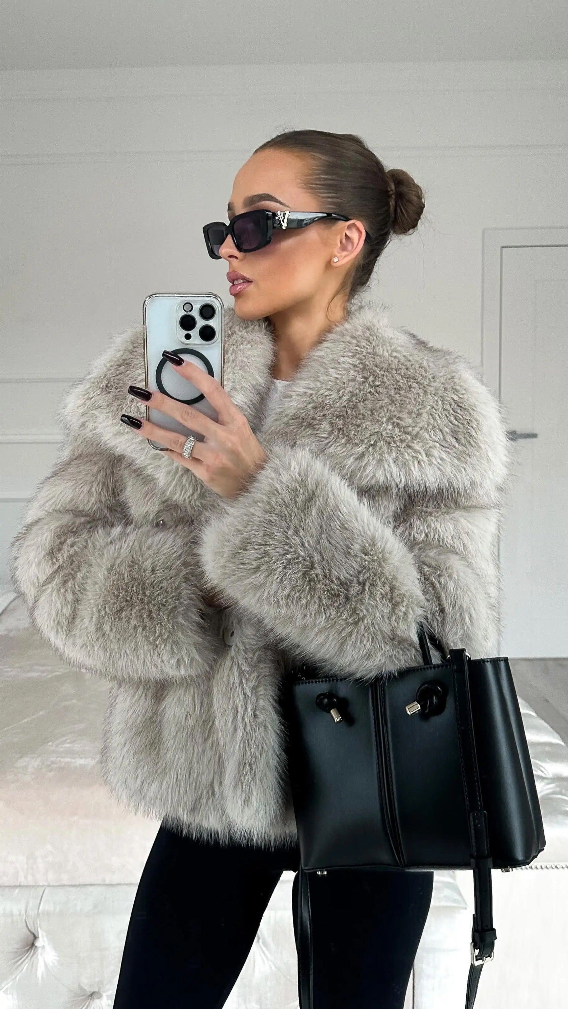 Side View of Auralis Winter Fur Jacket
