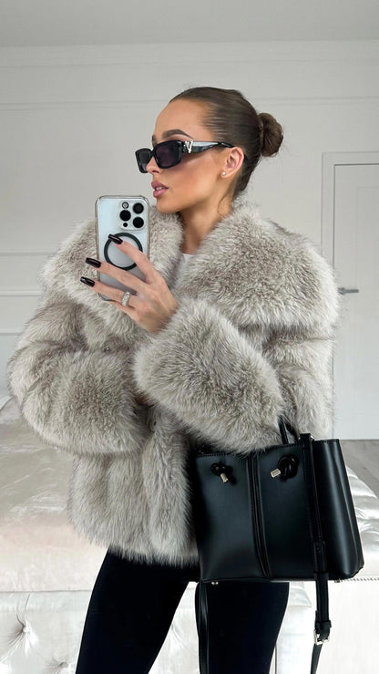 Side View of Auralis Winter Fur Jacket