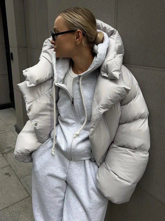 Azelina Oversized Puffer Jacket Front View