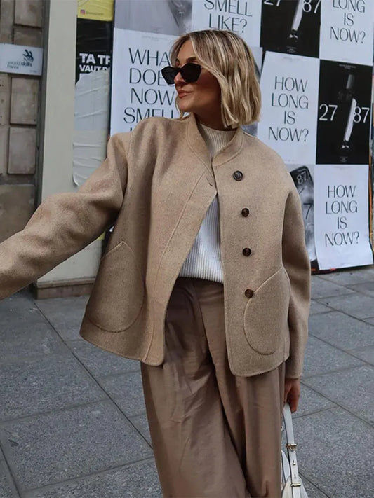 Izzy Oversized Wool Blend Coat Front View