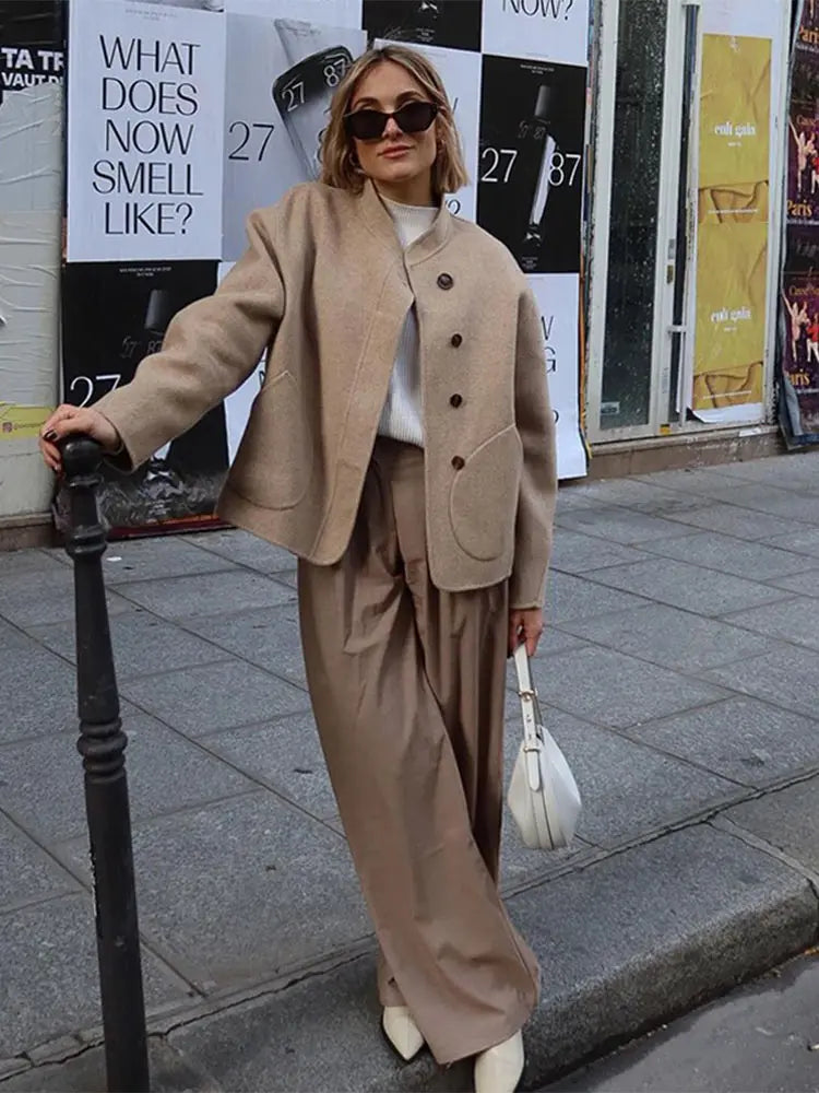 Side View of Izzy Wool Blend Coat